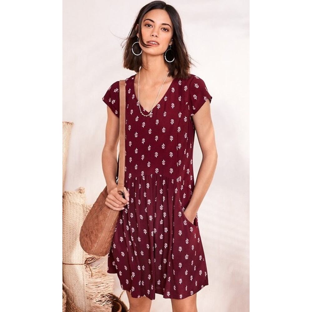 Garnet Hill Summer Day Dress Red Sz 6 Boho